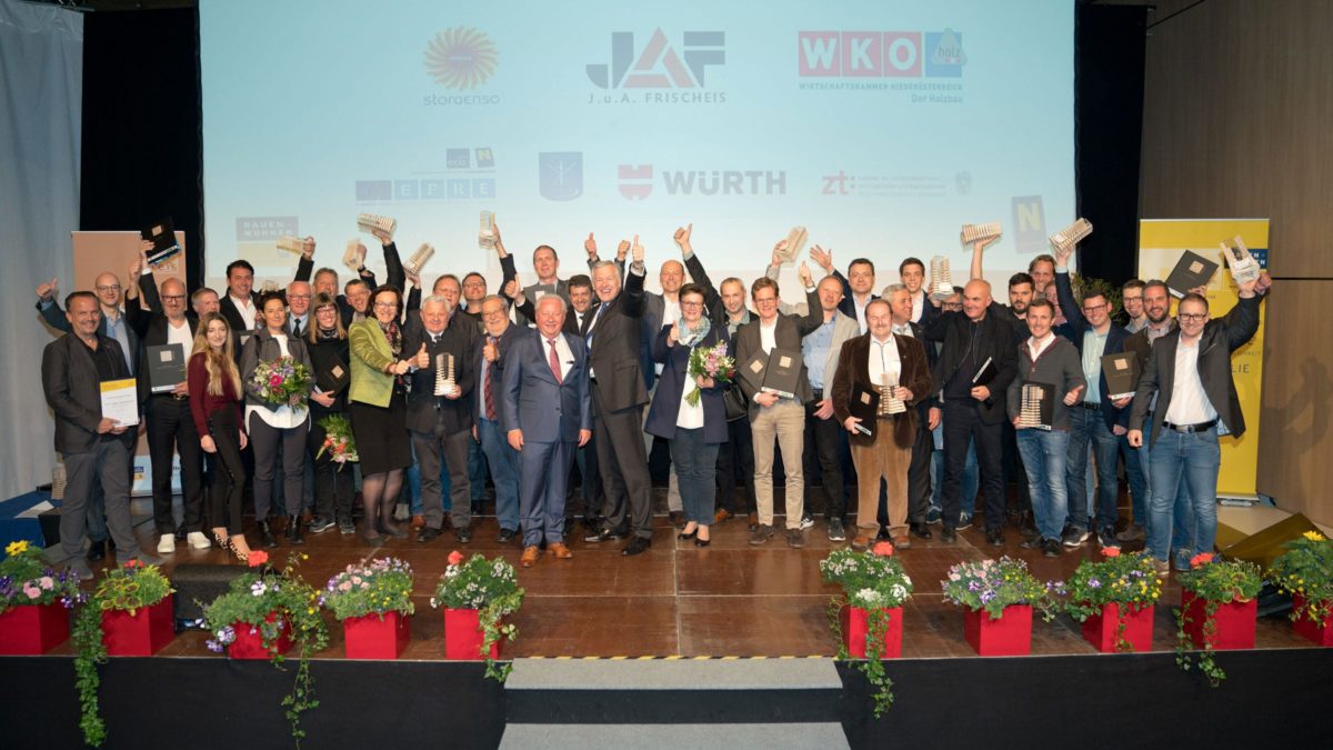 Preisverleihung des Niederösterreichischen Holzbaupreises 2019.