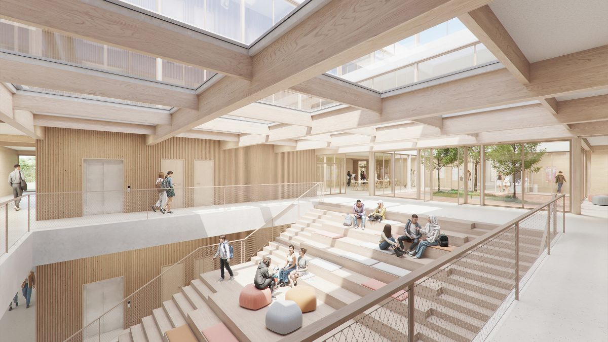 Innenvisualisierung des Gymnasiums Alfter.