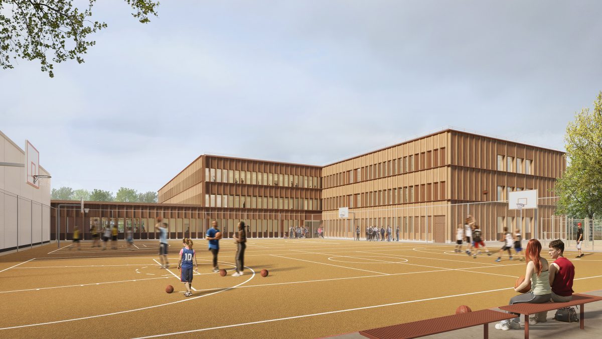 Außenbereich der Realschule am Schulzentrum Hackenbroich