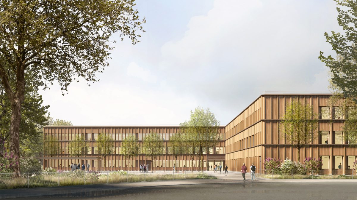 Außenbereich der Realschule am Schulzentrum Hackenbroich