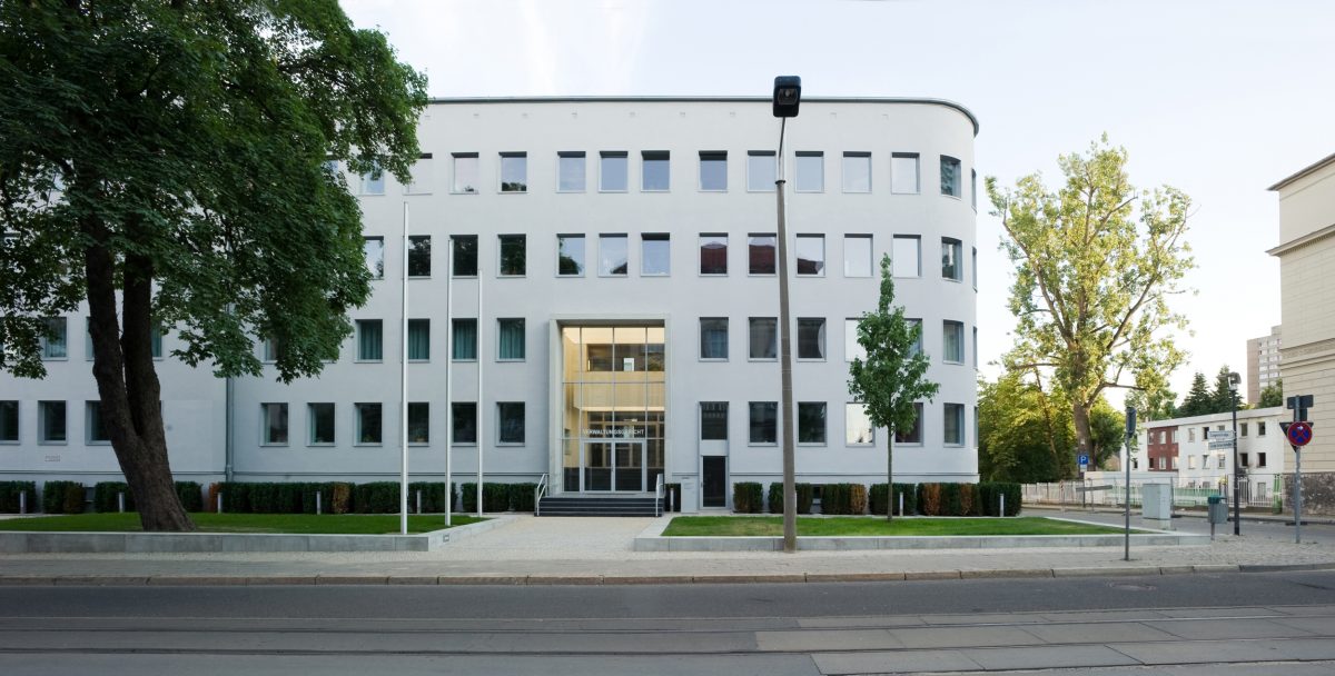 Der Gebäudekomplex des Verwaltungsgerichtes und der Staatsanwaltschaft in Frankfurt an der Oder