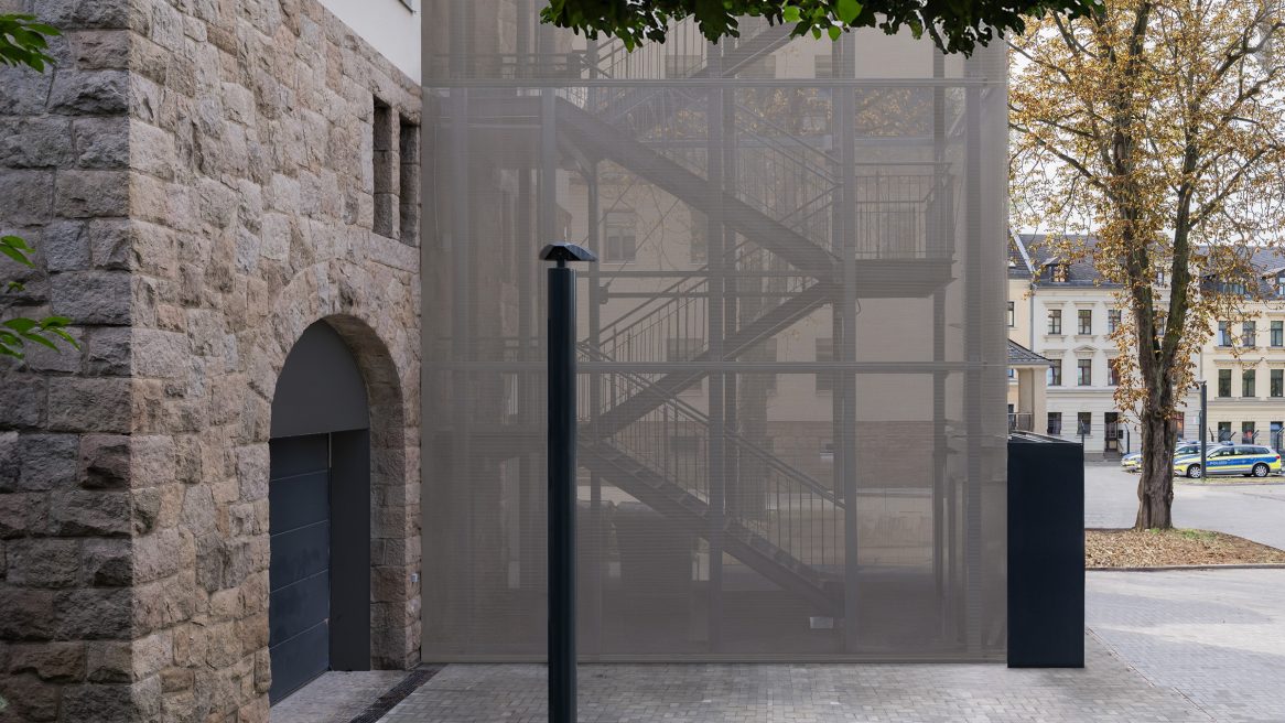 Außentreppe des Polizeireviers Werdau.