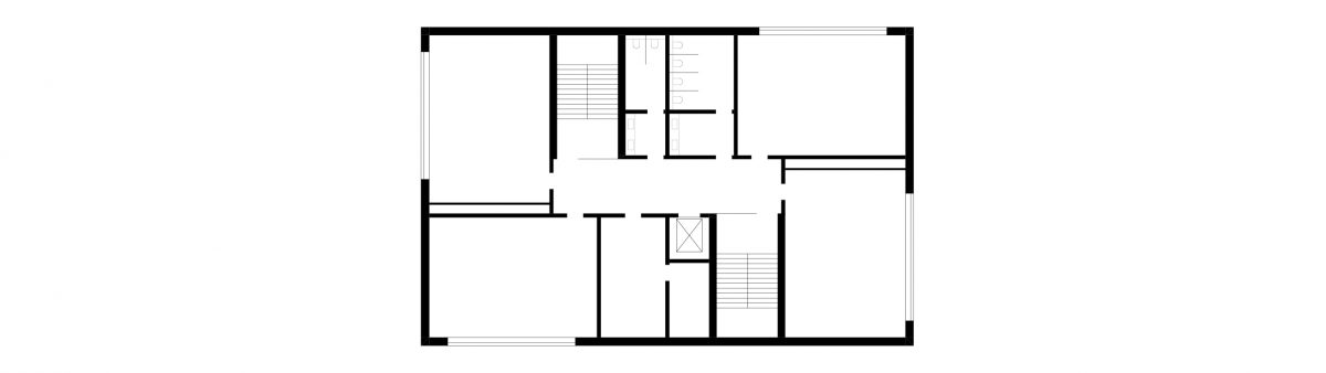 Grundriss Regelgeschoss des Gymnasiums Frechen.