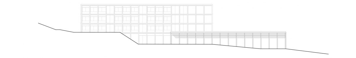 Ansicht Süd des Gymnasiums Alfter.