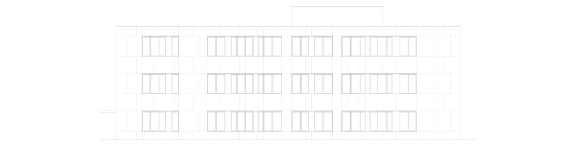 Ansicht Suedost des Schulerweiterungsbaus in Köln.