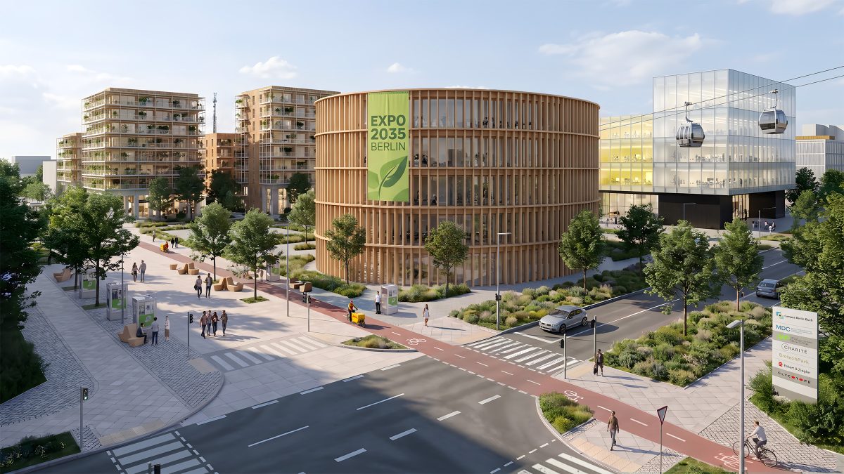 Visualisierung des Masterplans Buch in Berlin mit geplanten Wohnquartieren und städtebaulichen Entwicklungen.